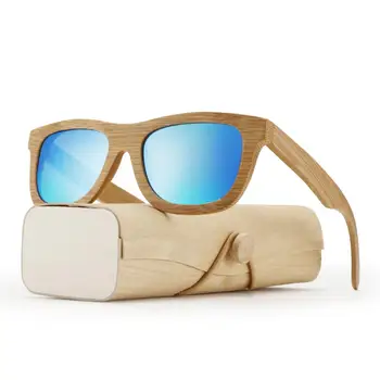 Rankų darbo Bambuko medinis rėmas, akiniai nuo saulės moterims, vyrams Poliarizuota derliaus saulės akiniai Paplūdimio Anti-UV akiniai zonnebril