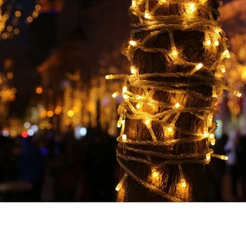 Saulės LED String Šviesos Lauko Apdailos Lanksčios Juostos Lempos Kalėdų/Sodas/Vestuvių 5m/7m/12m Mėlyna Šilta Balta