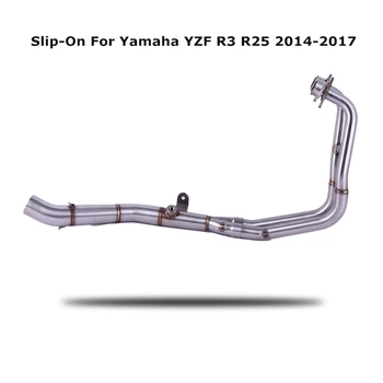 Už Yamaha YZF R3 R25 YZF-R3 MT03 MT-03 m. iki 2017 m. Motociklo Išmetimo Viduryje Lenkimo Nuorodą Vamzdis + Duslintuvo Slip-On
