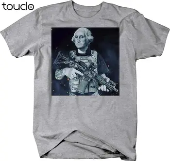 Karšto pardavimo Mados George Washington 1776 Konstitucijos NRI Šautuvas Juokinga Gun Teisių marškinėliai Tee marškinėliai