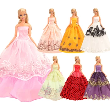 Mados 15 Elementų/Set Lėlės Priedai Vaikams, Žaislai =5 Ilga Uodega Vestuvių Suknelės Atsitiktiniai +10 Batus, Drabužius Barbie Žaidimas Padažu