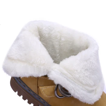 ASILETO batai neperšlampami moterų žiemos kailių sniego batai batai sagties minkšti odiniai batai pleištai purus botas femininas S676