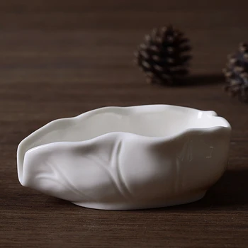 [GRANDNESS] Lotus Lapų Formos Balto Porceliano Arbatos Pristatymas Laivo Cha Jis arbatos šaukštelio samtelis