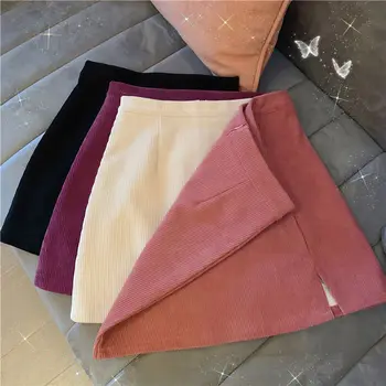 Moteris velvetas sijonas vasaros seksuali mini Derliaus harajuku sijonai mini ritininės plonas, aukštas liemuo tiesus sijonas ponios korėjos stiliaus 2021