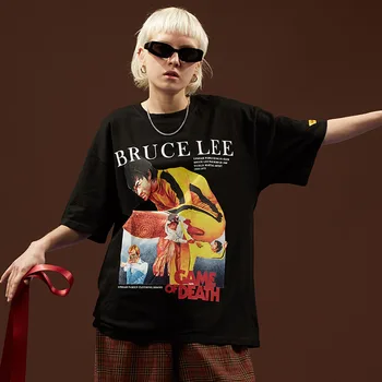 Aolamegs Marškinėliai Vyrams Kinijos Kung Fu Spausdinti Vyrų Tee Marškinėliai trumpomis Rankovėmis Marškinėliai Mados High Street Tees Hip-Hop Streetwear