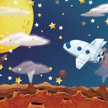Custom Foto Tapetai, 3D Visatos Žvaigždėtas Dangus Cartoon Tapetai, Vaikų Kambarys Fone Sienų Freskomis Papel De Parede Infantil