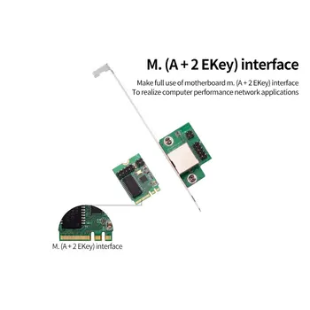 XT-XINTE Tinklo plokštės M. 2 Raktas ir E Raktas, 1-Port 10/100/1000Mbps Gigabit Ethernet 