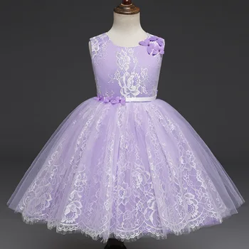 Cielako Suknelė Mergina Nėrinių Princesė Pink Šalis Suknelės Rankovių Tiulio Gėlių Vaikai Frock Inscenizacija Vaikų Drabužiai Mergaitėms