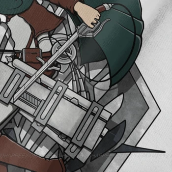 Pasididžiavimas Anime Kapitonas Shingeki No Kyojin Ataka Titan Mens Tee Užsakymą Trumpas Rankovės Medvilnės, Baltos Spalvos Įgulos Kaklo Marškinėliai