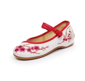 Stilius peach blossom deginimas Kinų stiliaus audinys batai senojo Pekino siuvinėti bateliai etninės stiliaus moteris