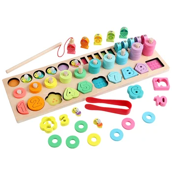 Montessori Mediniai Žaislai Vaikams Spalvinga Valdybos Matematikos Žvejybos Skaičius Numerių Atitikimo Skaitmeninės Formos Anksti Švietimo Žaislai Vaikams