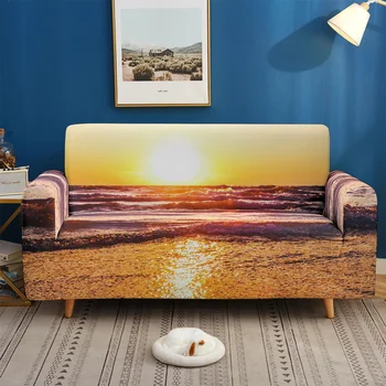 Nuostabiu kraštovaizdžiu 3D apima sofos Elastinga Ruožas Sofa Cover 1/2/3/4 Vietų Sof Slipcover Sofos Apima Svetainės