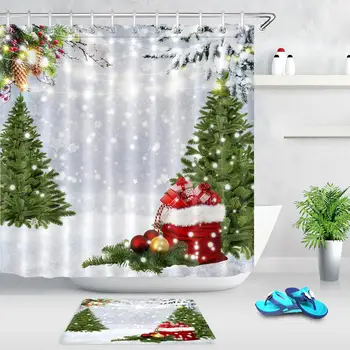 Vandeniui Audinio Vonios kambarys Dušo Užuolaidos Kalėdų Dovanos Žiemos Snaigės 