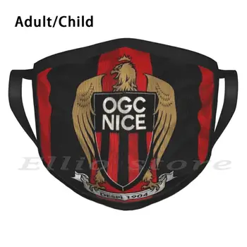 Ogc Nice Daugkartinio Naudojimo Šalikas Kaukė Filtras Kaukė Ogc Nice Nice Futbolo Lyga 1 Prancūzija Vėliava Logotipas