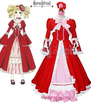 Black Butler Kuroshitsuji Elizabeth Cosplay Kostiumų Raudona Išgalvotas Suknelė Lolita Dress Helovinas Kostiumai Moterims, Bet kokio Dydžio Užsakymą