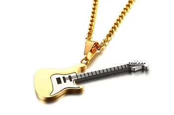 FXM DN2 nerūdijančio plieno karoliai karšto parduoti vyras moteris 53mm didelis Gitara aukso spalvos meilužio dovana moterims Korėja stiliaus gimtadienio dovana