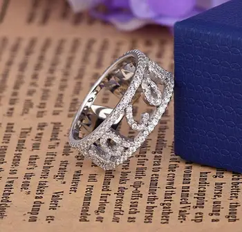 Krištolas kalnų krištolas platus anglų laiškas žiedas elegantiškos ponios piršto žiedą priedai