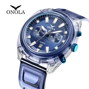 Skaidraus Plastiko vyriški laikrodžiai ONOLA 2020 NAUJAS Prekės ženklas mados dresse unikalus sporto žiūrėti vyrai moterys vandeniui kvarco mens watch