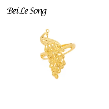 Aukso Povas žiedai 24K aukso spalvos žiedas moterims, papuošalai prancūzijos vestuvių nuotakos Žiedas priedai keičiamo dydžio Porą žiedas juvelyriniai dirbiniai