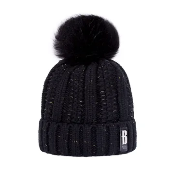 Moterų Skrybėlę Medvilnės Trikotažo Mados žiemos skrybėlės moterims Šiltas Beanie Skrybėlių Reguliuojamas Gaubtas Minkštas Pompom Skrybėlę Lauko Sporto gorros