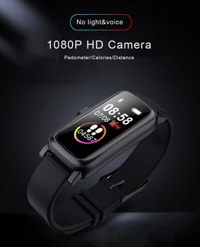 IP68 Vandeniui Apžiūrėjo Smart Žiūrėti vaizdo Kamera Nematomas HD 1080P Vaizdo Diktofonas Mini Slaptą Kamerą Širdies ritmo Monitorius Apyrankė