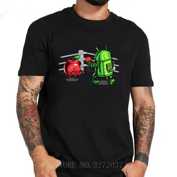 Vaisiai Vs. Robotai Android Vs Apple, Print T-Shirt Vyrai, Poros Medvilnės Marškinėliai trumpomis Rankovėmis Camisa Masculina 2019 Karšto Pardavimo
