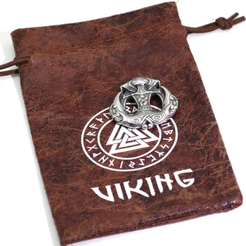 Šiaurės vikingų odin varnas thor hammer Mjolnir stainles steel karoliai pakabukas