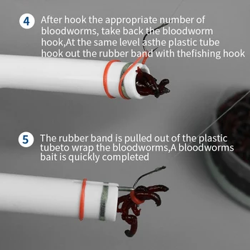 Sliekas Bloodworm Įrašą Nešiojamų ABS Žvejybos Masalų Bloodworm Clip Prietaisas Žvejybos Masalas Spręsti Aksesuaras 300 Gumos Juostos