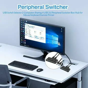USB 3.0 Jungiklio perjungimo svirties 4 Port USB Bendrinimo Switcher PC Skaitytuvo, Pelę, Spausdintuvą, Klaviatūra, Monitorius, USB Jungiklis