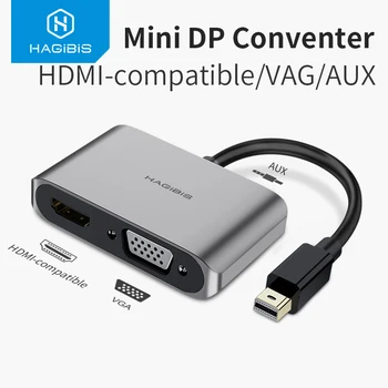 Hagibis Mini DisplayPort į HDMI-VGA Adapteris, suderinamas 