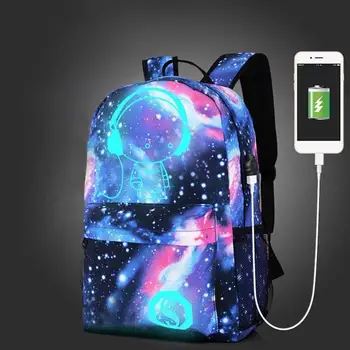 Vaikai Mokyklos Krepšiai Galaxy Space Star Spausdinimo Kuprinės Paauglių Mergaičių, Berniukų Schoolbags USB Įkroviklis apsaugos nuo Vagystės Užrakto Bookbag