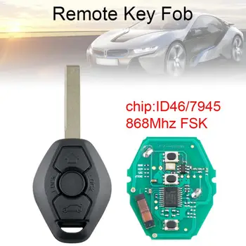 868Mhz FSK NAUJŲ Automobilių Nuotolinio Rakto Pakabuku su ID46/7945 Chip ir HU92 Ašmenys Tinka BMW 3/5 Serija