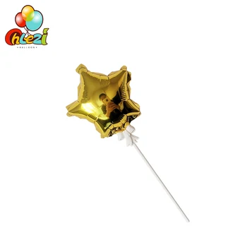 10vnt Gimtadienio tortas dekoravimo balionas 5 colių Star širdies Lankas balionas Stick Kepimo reikmenys, sodo šalis Vestuvių dekoro globos