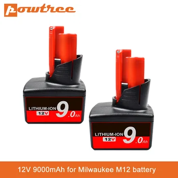 Elektrinių Įrankių Baterijų Milwaukee M12 12V 9000mah Li-ion Baterija XC 48-11-2440 48-11-2402 48-11-2411 48-11-2401 C12