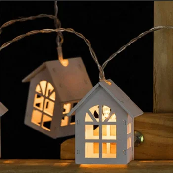 Paprasta 1,5 M 10vnt LED Christmas Tree House Stiliaus Fėja Šviesos diodų (Led) Styginių vestuvių gimdymo Girliandą naujieji Metai, kalėdiniai papuošalai