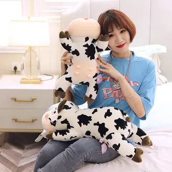 Aukštos Kokybės Karvės pliušinis žaislas Įdaryti guli Karvės Galvijai Plushie Lėlės Mielas Karvių Metų Mokykloje Miegojo pagalvę Vaikams Gimtadienio Dovana