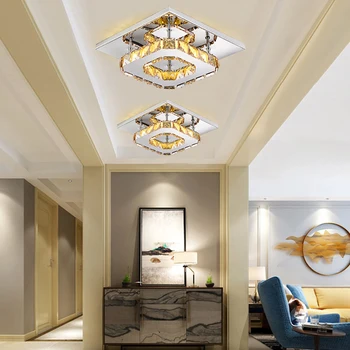 Retro prabanga modernus apšvietimas kristalų LED lubų šviestuvas miegamojo lubų liustra tricolor pritemdomi patalpų lubų liustra