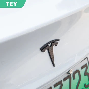 Logotipas Tesla modelis 3 modelis Y Priekiniai Logotipą, Priedai Anglies Pluošto ABS Automobilio Priekyje gale Lipdukas Reikmenys Tesla Model Tris