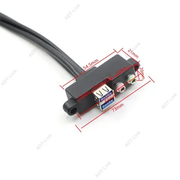 Vidaus USB 3.0 PCI Kabelis Plokštė 2 Jungtis Uosto USB3.0 20P 2*AF+audio3.5mm Pertvara Kabelis PCI