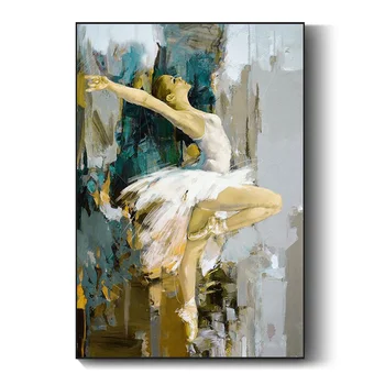 Abstrakti Ballerina Tapybos ant Drobės Šokių Mergina Sienos Menas, Plakatų ir grafikos Cuadros Nuotrauką Namų Puošybai be Rėmelio