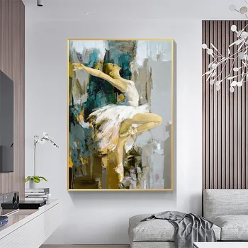 Abstrakti Ballerina Tapybos ant Drobės Šokių Mergina Sienos Menas, Plakatų ir grafikos Cuadros Nuotrauką Namų Puošybai be Rėmelio