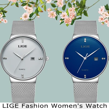 2019 LIGE Moterų Žiūrėti Rose gold juodas Kvarcas Žiūrėti Panele Laisvalaikio Vandeniui Paprasta Ponios žiūrėti Moterų Laikrodis Relogio Feminino