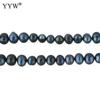 Natūralūs Gėlavandenių Perlų Prarasti Karoliukai juodi 8-9mm Maždaug 0,8 mm Parduotas Už Maždaug 14.5 Colių Kryptis