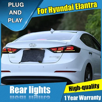 Automobilių Stiliaus LED TailLamp už Hyundai Elantra užpakalinis žibintas asamblėjos 16-18 už Elantra Galinis Žibintas DRL+Posūkio Signalo lemputė su 2vnt