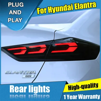 Automobilių Stiliaus LED TailLamp už Hyundai Elantra užpakalinis žibintas asamblėjos 16-18 už Elantra Galinis Žibintas DRL+Posūkio Signalo lemputė su 2vnt