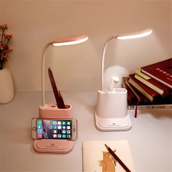 Multi-funkcija stalo lempa USB Veidrodėliai LED Akių Apsauga Mobiliųjų Telefonų Įkrovimo Stovas Touchs Stalo Lempa#30