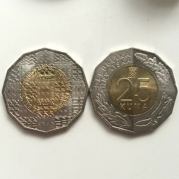 Kroatija 25 Kuna 25-metį Monetos Nekilnojamojo Originalios Monetos 2009 UNC monetos