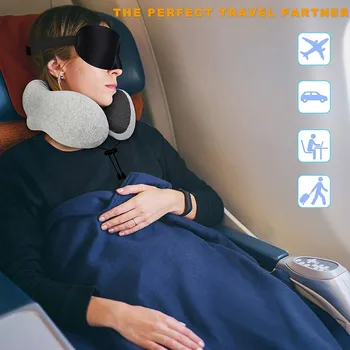Kelionės saugojimo medvilnės U-formos atminties magnetinės pagalvės audinio sveikatos priežiūros orlaivių pagalvę atminties medvilnės kūrybos kaklo pagalvė