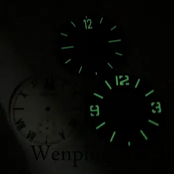 Parnis 38.9 mm watch dial šviesinis ženklas tinka ETA 6498 Žuvėdra ST3620 vertus likvidavimo judėjimas