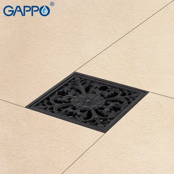 GAPPO juoda Kanalizaciją vonios sifonas dušo grindų drenažo žalvario, grindų padengti 